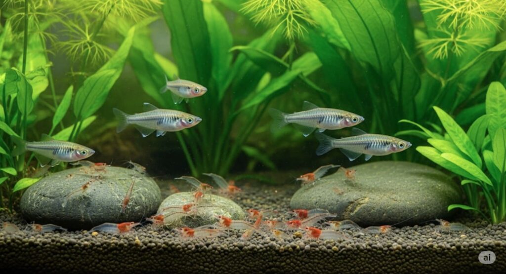 水換え不要でエビも一緒に飼育可能